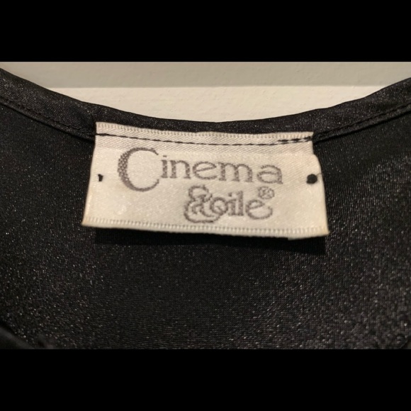 Cinema Etoile Black Satin Sleeveless Pullover Night Dress Size: L-XL - Picture 2 of 13
